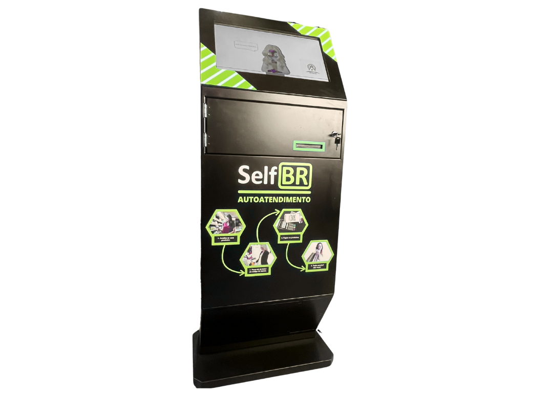 Totem de Autoatendimento SelfBR Básico + DDO Frente Autoatendimento - Versão Pesagem de Produtos (Padarias e Afins)