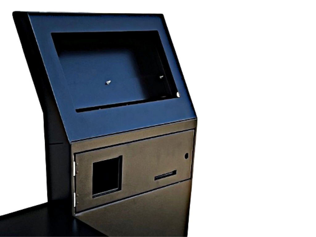 Gabinete  + Monitor Touchscreen "18,5" para montagem de Totem de Autoatendimento SelfBR -  Porta Frontal com Abertura para Leitor de Código de Barras