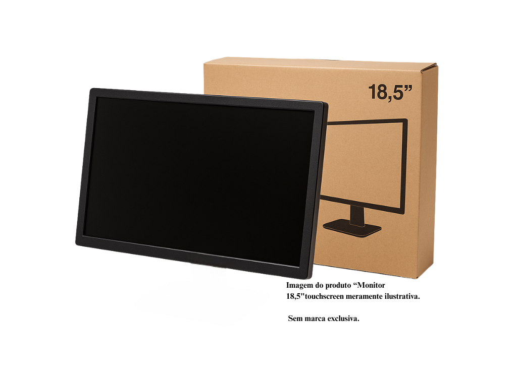 Gabinete  + Monitor Touchscreen "18,5" para montagem de Totem de Autoatendimento SelfBR -  Porta Frontal com Abertura para Leitor de Código de Barras
