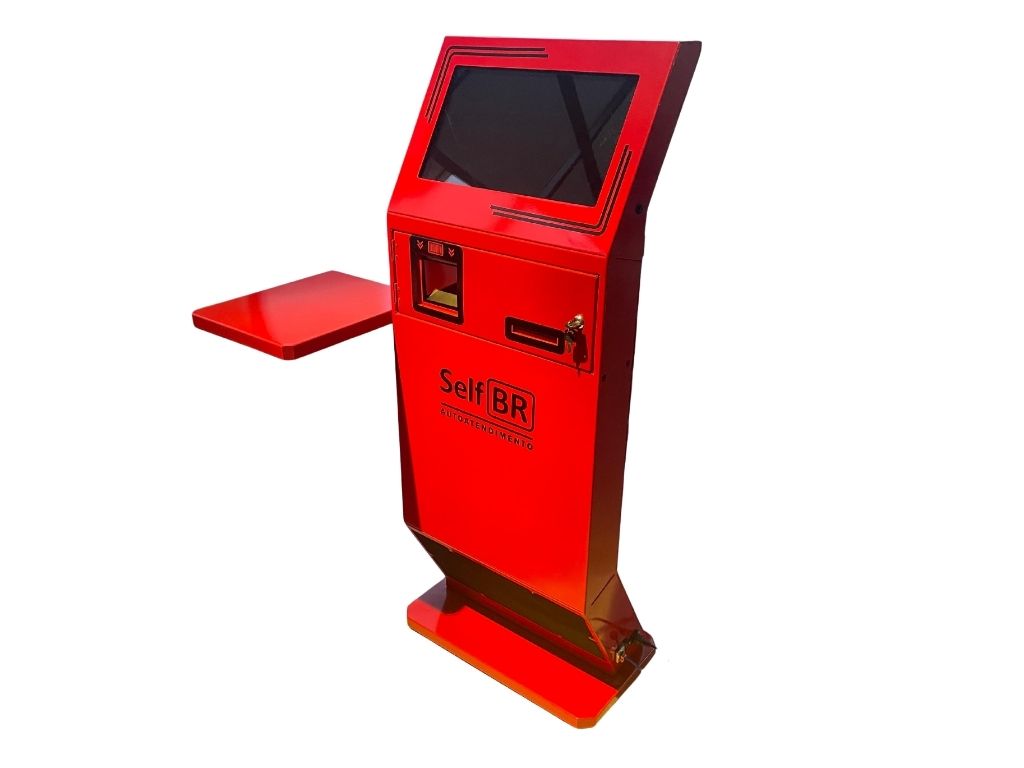 Totem SelfBR Completo na Cor Vermelha