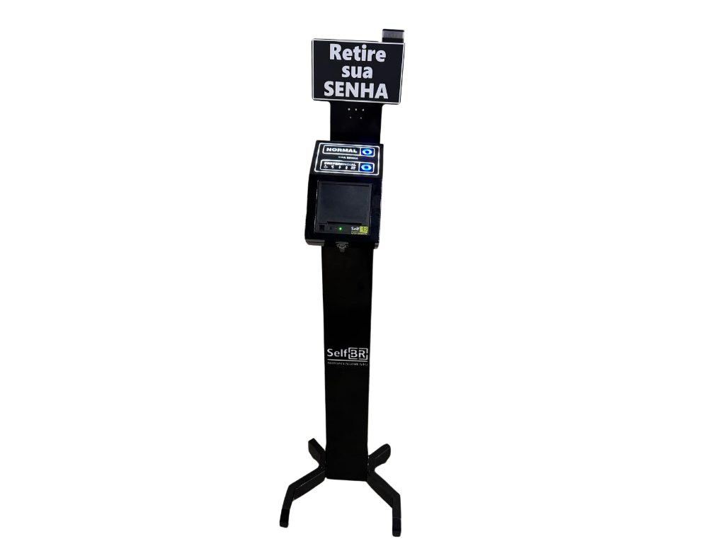 Tira Senha Dois Botões RF + Suporte Torre SelfBR + Software + Controle Gigante + Receptor