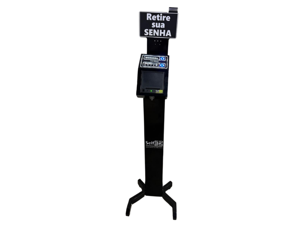Tira Senha Dois Botões RF + Suporte Torre SelfBR + Software + Controle Gigante + Receptor