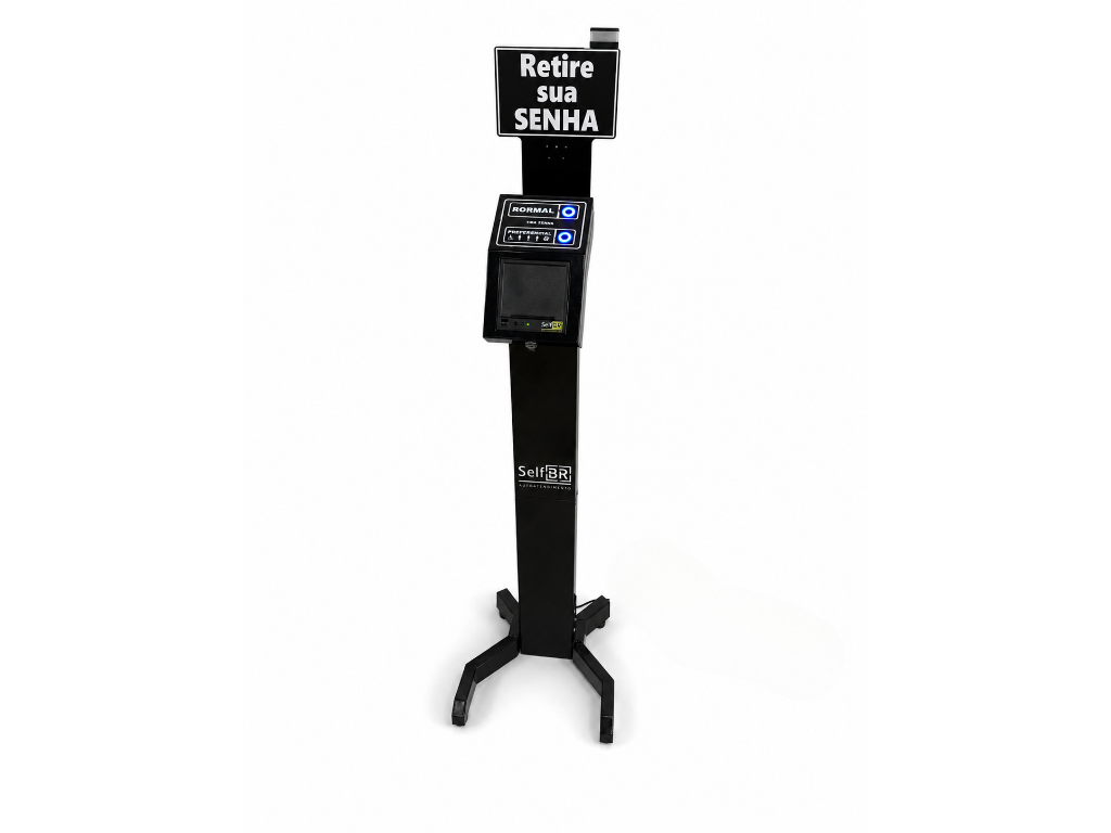 Tira Senha Dois Botões RF + Suporte Torre SelfBR + Software + Controle Gigante + Receptor